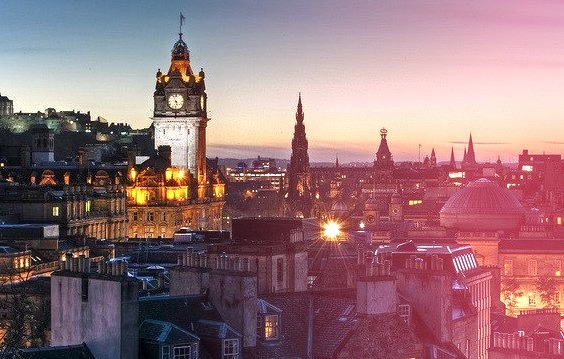 by Mac'Dor on Flickr.Edinburgh evening view from Calton Hill, Scotland.