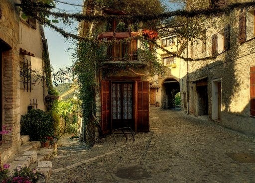 Street view in Cagnes-sur-Mer, Cote d'Azur, France