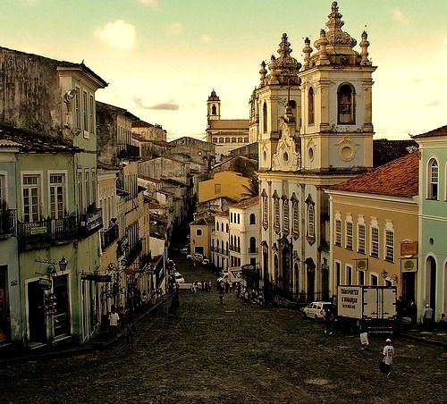 The streets of the Pelourinho district, Salvador, Brazil