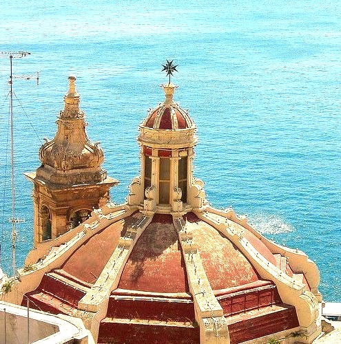 A view from Santa Barbara bastions in La Valletta, Malta