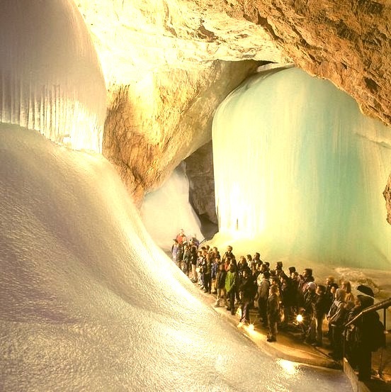 Eisriesenwelt , the largest ice cave in the world in Tennengebirge, Austria