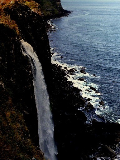 Kilt Rock Waterfall in Isle of Skye, Scotland