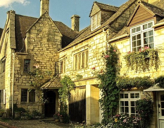 The lovely old village of Painswick in Gloucestershire, England