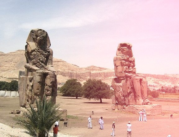 Colossi of Memnon are two massive stone statues of Pharaoh Amenhotep III. For the past 3400 years  they have stood in the Theban necropolis, across the...