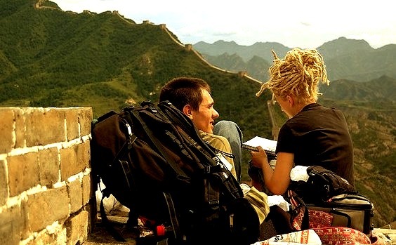 by hanan bercu on Flickr.Writing in journey diary on The Great Wall of China.