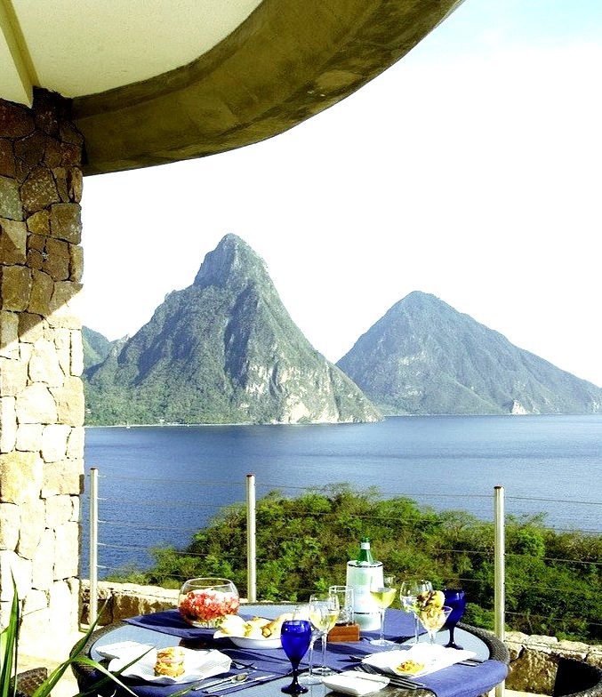 Club dinner at edge, Jade Mountain Resort, Saint Lucia