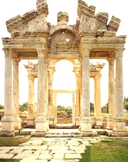 Tetrapylon gate in the ancient ruined city of Aphrodisias, Turkey